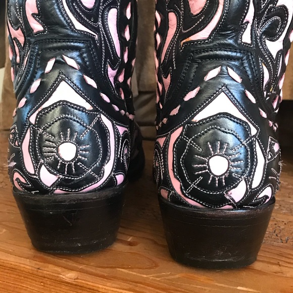 Vintage Old Gringo Pink & Black Jude Boot Size 7 - Picture 5 of 8